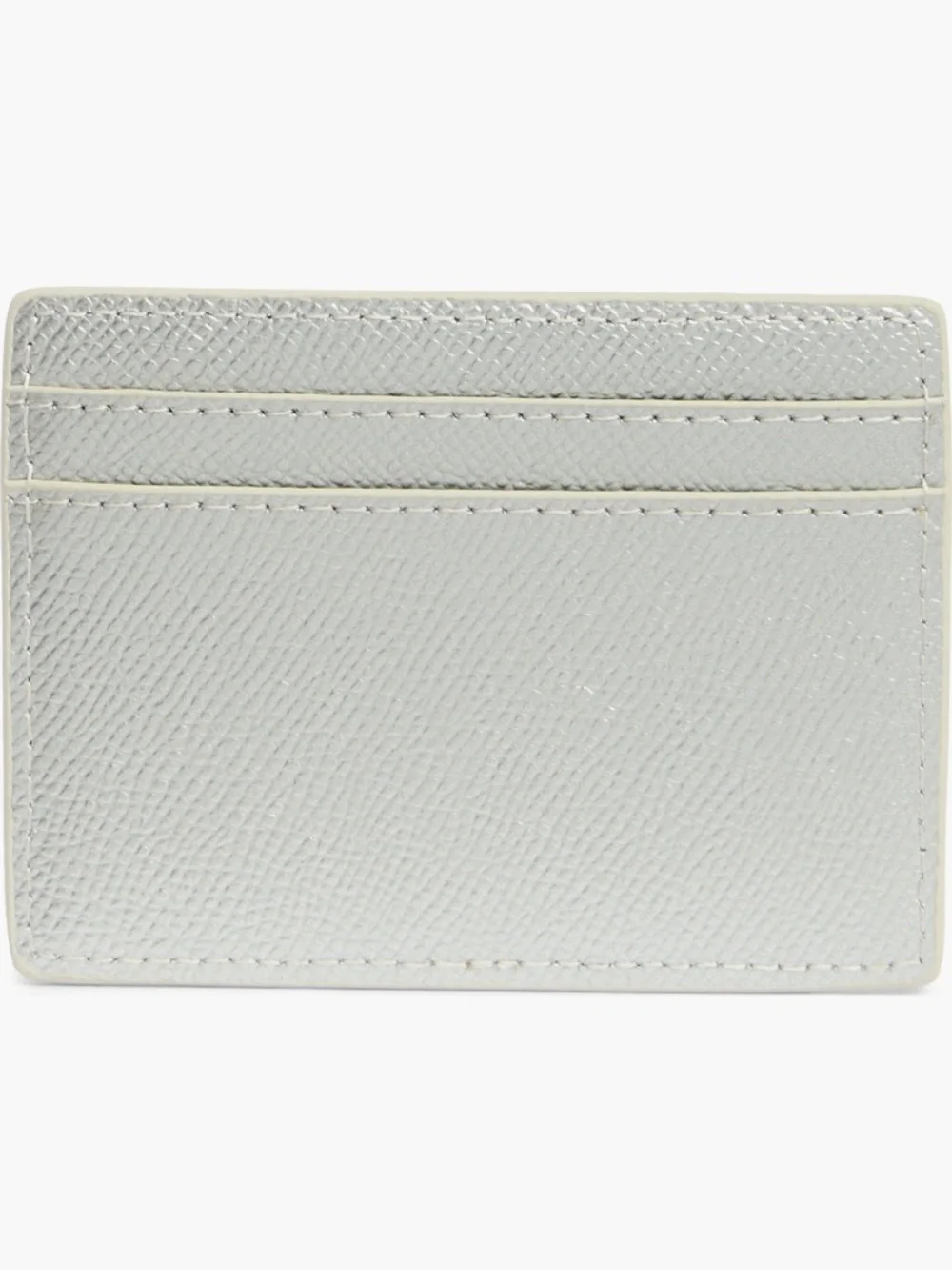 Kurt Geiger Metallic Silver Leather Card Case